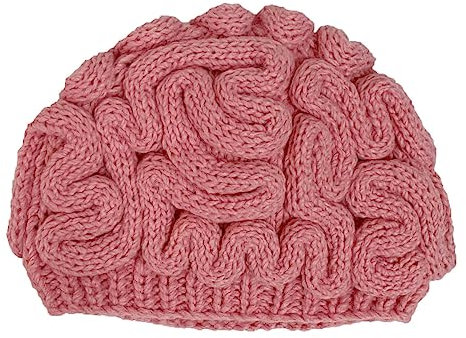 BOMHCS Strickmütze, Häkelmütze, einzigartig, Halloween, lustiges Denken, Mütze für Herren und Damen, Pink, Large
