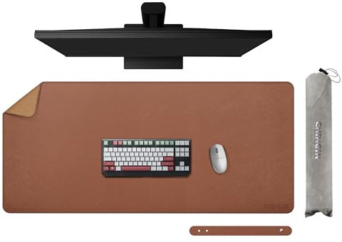 Chihein 100cm x 50cm 3XL Schreibtischmatte mit Kork & PU Leder, Doppelseitige Schreibtisch Pad, wasserdichte Computer-Schreibtischmatte für Gaming, Büro, Zuhause (Kork/Hellbraun)
