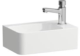 LAUFEN VAL Handwaschbecken, 1 Hahnloch rechts, mit Überlauf, 340x220mm, H8152807581061, Farbe: Graphit matt