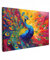 MuchoWow© Impression sur Toile Peinture 120x80 cm Tableau Mural Decoration Salon Reproductions de Tableaux Murale Moderne Paon - Art - Peinture à l'huile - Plumes de paon