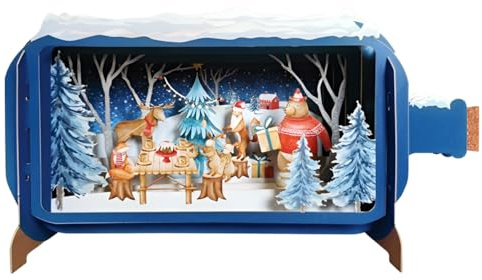 Message In A Bottle Festive Woodland Pop Up Christmas Card By Alljoy Cards XMIB083