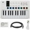 Arturia MiniLab 3 Compact MIDI Keyboard and Pad Controller (White) Bundle with 6ft MIDI Cable & Cleaning Cloth (3 Items)