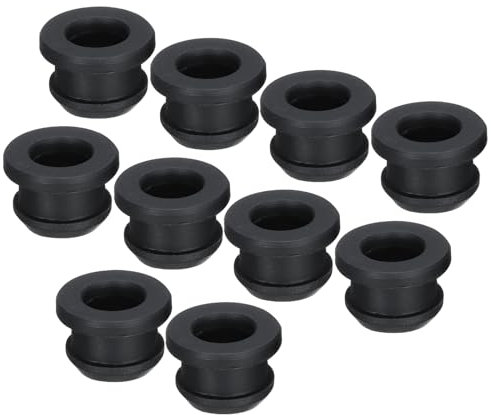 sourcing map 10Pcs Snap Rubber Grommet Plug Mount Dia 11mm ID 8mm Seal Anti-Scratch for Electrical Box Cable Pipe Black