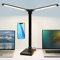 iVict LED Desk Lamp, Dual Swing-Arm Table Lamp with 5 Color Modes & 5 Brightness Levels, 45Min Auto-Timer, 3 Night Light Modes Eye-Caring Desk Light for Study, Working, Bedroom (Black)