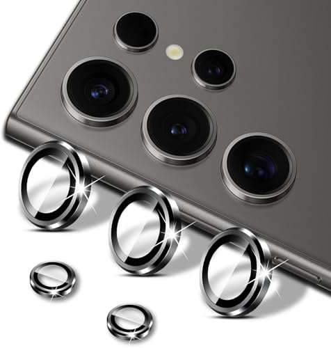 Liilaa Kamera Schutzfolie für Samsung Galaxy S24 Ultra 5G für Panzerglas, Panzer Schutz Glas Kameraschutz 9H Härte Anti-Kratzen Kamera Folie HD Klar Linse Schutzglas - Schwarz