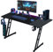 AufuN Table de Jeu Bureau Gaming Table Gaming, 120 x 60 cm, Crochet pour Casque et Porte-gobelet, Bureau d'ordinateur Stable, Bureau Debout pour Ordinateur(Type B sans LED)