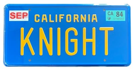 Super6props Knight Rider Trans Am prop License Plate. Dimensions: 300mm x 150mm