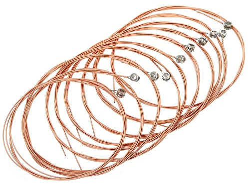 sourcing map Acoustic Guitar Strings, 85cm/2.79ft G-3rd Strings-Warm, Bright, Balanced Tone Pack of 10