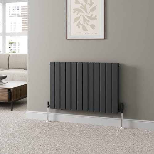 Radiant Living Designer Radiator Anthracite Horizontal Double Flat Panel Rads 600x912mm