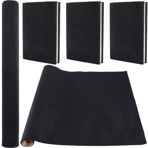 craspire 110x37 cm Samt-Buchtuch Zum Buchbinden, Schwarze Selbstklebende Oberfläche, Buchumschlag Mit Papierrücken, Bücher, Alben, Scrapbooking, DIY-Einbandschutz, Buchtuch, Buchbindebedarf