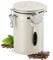 Kaffeedose Luftdicht 1kg Bohnen, 2,8 L Kaffeebohnenbehälter mit Auslassventil, Kaffeedose Luftdicht aus Edelstahl mit Messlöffel & Datumsanzeige, Vakuum Kaffee Dose für Tee Nüsse Kakao (Beige)