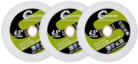 SANLEETEK Diamant Trennscheibe für Glas - 3 Stücke 115mm Diamant Sägeblatt Schneiden und Schleifen für Glas Jade Kristall Weinflasche Fliesen Marmor