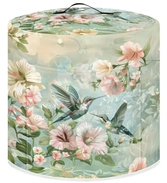 Xoenoiee Vintage Hummingbird and Floral Print Kitchen Appliance Dust Cover with Pockets, Electric Pressure Cooker Cover Compatible with Crock Pot, Rice Cooker Cover, for 6 Qt Pot