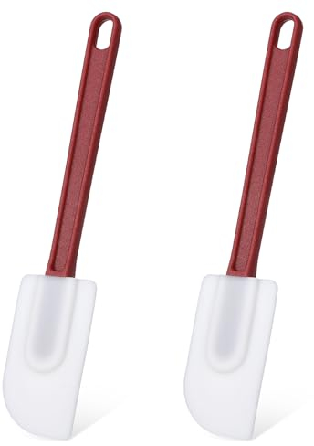 COMNICO Silikon Spatel Set, 2 Stück Teigschaber Silikon Set Flexible Gummispatel Kommerzieller Spatel Weicher Gummischaber Beständig Bis 260 °C zum Kochen in der Küche Mischen Braten Spülmaschinenfest