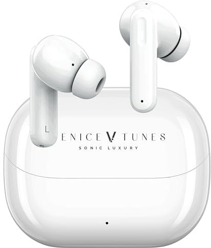 Venice Tunes Langsdom TA08 (2025) Bluetooth 5.4 In-Ear Kopfhörer - aktive Geräuschunterdrückung ANC & ENC, 360° Surround Sound, 30h Akkulaufzeit, IPX4, für Musik, Anrufe und Sport. High End.