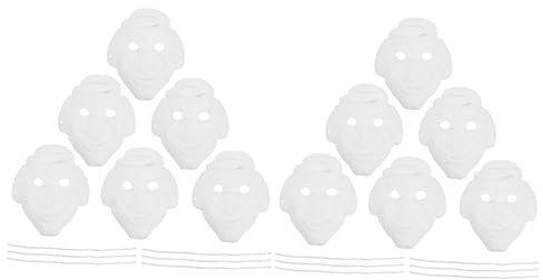 VICASKY 12stücke Clownmasken Blanko Papiermasken Zum Bemalen Für Bastelbedarf Für Fasching Karneval Und Partys