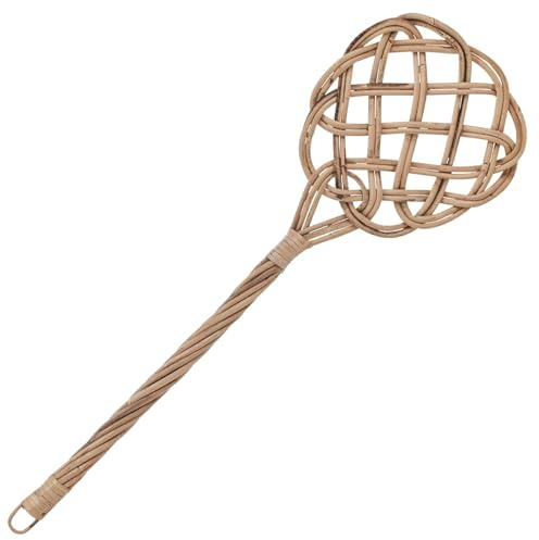 URBNLIVING Batteur de tapis et de canapé en bambou naturel fabriqué à la main | Outil en osier durable pour enlever efficacement la poussière, les poils d'animaux, le nettoyage des tapis et des tapis