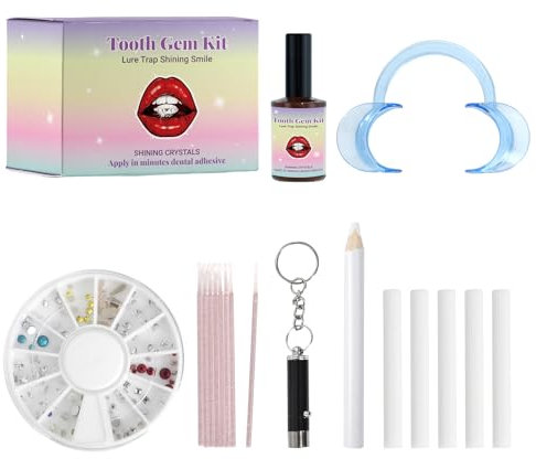 Homirty Kit Brillantini Per Denti, DIY Brillantini Denti Kit con Colla, Set Brillantini Denti Colla, Dente Gemma Kit, Brillantino Dente Kit Tooth Gems Kit per Brillantini Denti Gioielli Dentali