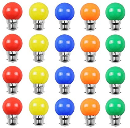 Yeory Bulbi Colorati a LED B22 Lulbo del Illuminazione a baionetta Multicolore Mini Golf Bulbs 20pcs