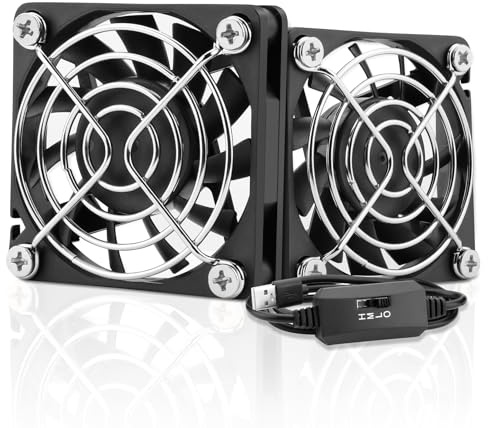 AmRunJe 60mm USB Cooling Fan 2PCS, 5V Brushless DC Fans with Variable Speed | Small Exhaust Fan for Computer Raspberry Pi Router Terrarium Helmet, 6010 Mini PC Fan for Electronics Cabinet