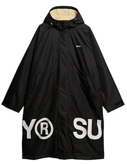 Superdry Unisex Robe Abrigo, Schwarz/Weiß, One Size