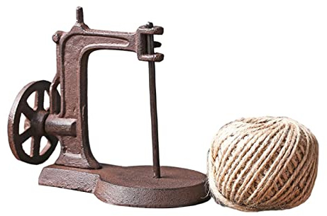 Jute Twine Spool and Scissors Holder Set Gift for Crafter Vintage Style