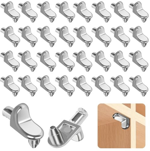 Einlegeboden Halter, 60 Stück Bodenträger Regalbodenträger L Form, 5 mm Regalbodenhalter Metall Fachbodenträger Einlegeböden für Schränke Möbelschrank Bücherregal