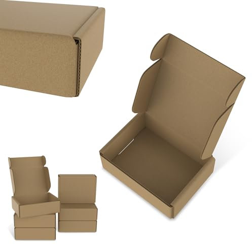 YRHome 20 Stück Verpackungskartons Faltschachteln Warensendung Kartons Aus Wellpappe,Einfache Faltbarkeit Stabile Struktur,Für Versand Umzug Aufbewahrung Geschenkverpackung-Braun-15 x 10 x 4 cm