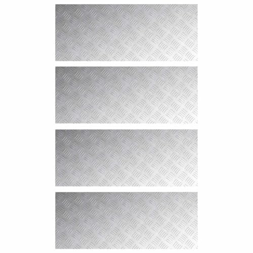 vidaXL Gradini per Scale 4 PCS Argento 100 x 40 cm Alluminio, Soggiorno, gradini Moderni per Scale, tappetini di Sicurezza a Piastre quadrettate durevol