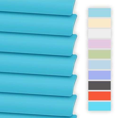Jalousien Fenster Ohne Bohren, Alu Jalousie, Jalousette Innen, Lamellenvorhang, Anpassbare 70 80 90 100 180 200cm Verdunkelung Sichtschutz Horizontal Aluminium Jalousie für Büro Badezimmer(Dark Blue)