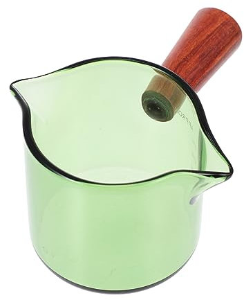 Alipis Glas-milchkanne Mit Holzgriff Coffeepitcher Für Milch Kaffee Und Saucen Stylischer Und Praktischer Messbecher Mit Doppelauslauf Bruchsicher Leicht Zu Reinigen Und Platzsparend