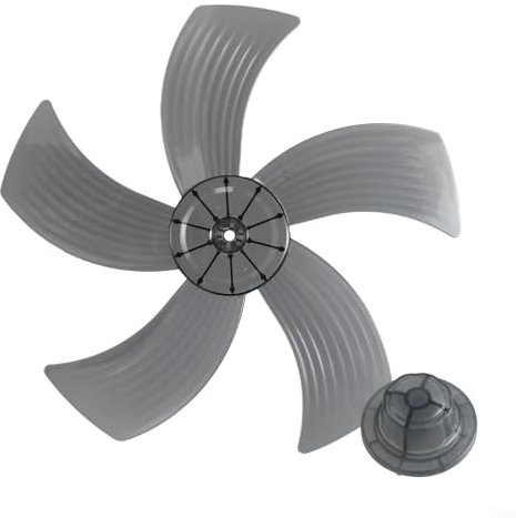 SPORTARC Pala del ventilatore domestica da 35,5 cm con copertura per dado, design a cinque foglie per un funzionamento silenzioso e una facile pulizia (nero trasparente)
