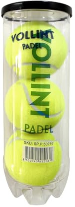 Vollint Pressurised Padel Balls, 45% Wool Felt & Rubber Core, High Bounce & Speed, Ideal For Beginners & Intermediate Players, Durable & Playable Balls - Tube of 3