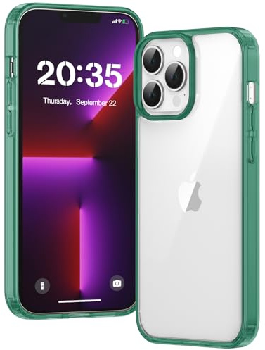 Voyahülle Clear Case for iPhone 13 Pro, Ultra Thin, Shockproof TPU Cover, Anti-Yellowing, Crystal Clear, Phone Case for Apple iPhone 13 Pro - Green