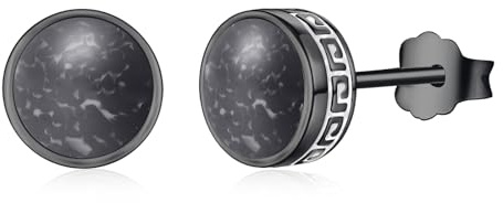 REDSUN Silber/Schwarz Runde Ohrstecker 925 Sterling Silber Wikinger Ohrstecker Rund Kleine Ohrringe Hypoallergen Herren Damen Onyx/Malachit Schmuck für Unisex Männer Jungen Geschenk Geburtstag