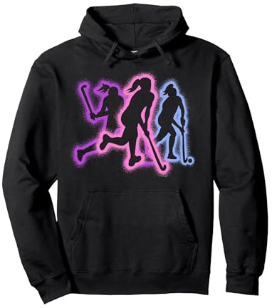 Hockeyspieler Silhouetten Mädchen Kinder Feldhockey Pullover Hoodie