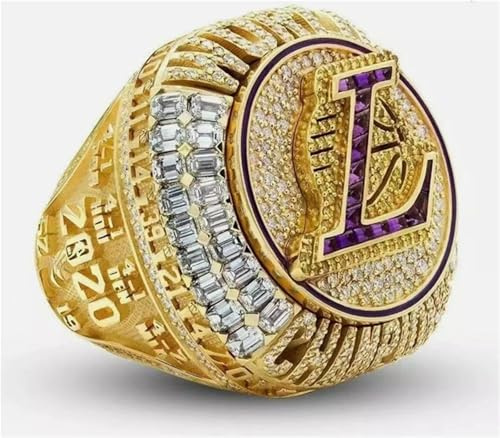 ZIERVIA James Championship Ring – Lebron 4 Varianten (Heat 2012/2013, Cavaliers 2016, Lakers 2020), Sportperipherie-Sammelornament(Lakers2020,13#)