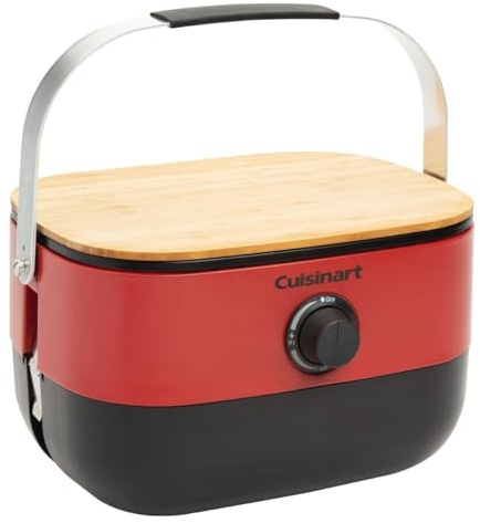 Cuisinart Venture™ barbecue à gaz portable. Design compact Stack ’n Go avec couvercle bois/planche. Grille fonte émaillée 993 cm², brûleur 2,6 kW. Outdoor.