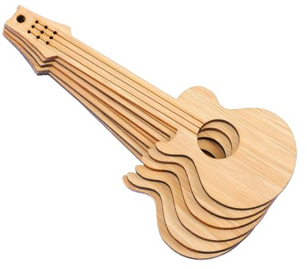 KJHBV Selbstgemacht Lesezeichen 6 Stück mit Glatter Oberfläche und Kanten aus Synthetischem Material in Gitarrenform zum Basteln und Verschenken