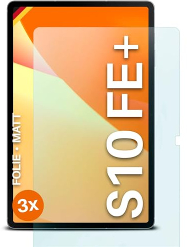moex FlexProtect Schutzfolie matt kompatibel mit Samsung Galaxy Tab S10 FE Plus Folie gegen Reflexionen, Anti Reflex Displayschutz, matte Displayfolie, robust und Kratzfest – 3 Stück