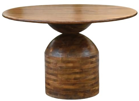 Wohnling Esszimmertisch 120cm Rund Mango Massivholz - Großer Esstisch - Massivholztisch Küche - Moderner Küchentisch Holz für 4 Personen - Holztisch Esszimmer Speisetisch Handmade