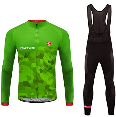 UGLY FROG Radtrikot Fahrradbekleidung Set Langarm Winddicht Herren Winter Thermische Fleece mit 3D Polster Hosen KTM