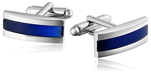 AmDxD 1 Paar Herren Hemd Manschettenknöpfe aus Top Qualität-Edelstahl Silber Elegante für Männer Hochzeit
