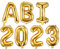 XXL Folien-Ballons ABI 2025 in gold Buchstaben-Girlande Luft-Ballons Schriftzug Höhe 35cm Abitur Schul-Abschluss Abi-Party Feier Schul-Ende Gymansium Matura Diplom Reife-Prüfung Raum-Deko-ration
