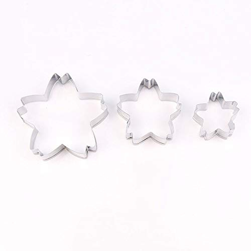 MoonyLI Acier inoxydable Cookie Cutter Set, 3Pcs pétales de fleurs de cerisier moule Fondant gâteau Cookie Cutter Set pâtisserie moule
