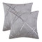 GIGIZAZA Samt Kissenbezug 40x40 cm Kissenbezüge Silbergrau Kissenhülle Dekokissen Fall für Sofa Schlafzimmer Wohnzimmer 2er Set