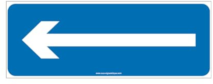 AUA SIGNALETIQUE - Panneau Parking flèche vers la gauche - 320x120 mm, PVC 1.5mm