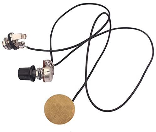 Micro Guitare Piézo Pré-câblé avec Bouton de Contrôle Du Volume pour Guitares Cigar Box