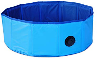HELO Hundepool Faltbar - Robustes Planschbecken für Hund, Hundebad, Schwimmbecken, Hundeschwimmbad für Große Kleine Hunde Ø60/80/120/160 cm (B2 (80 cm x 20 cm))