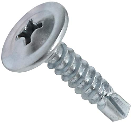 AERZETIX - C44741 - Satz von 100 Blechschrauben selbstbohrenden Ø4.2x19mm mit große linsenkopf - mit PH kreuzschlitz - aus verzinktem stahl - befestigung blech metallisch dachrinnen - farbe silber